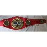 BOXING CHAMPIONSHIP BELT Full size IBF World Championship red with white trimming replica belt