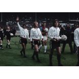 FULHAM Col 12 x 8 photo of Fulham's Alan Slough, Bobby Moore and John Mitchell walking out onto