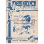 CHELSEA Home programme v Tottenham 24/2/1940 . War League. 4 Page. Light horizontal fold with