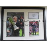 JOSE MOURINHO AUTOGRAPH A framed and glazed item containing a colour 10" X 8" photo of the