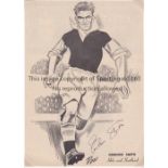 GORDON SMITH / HIBERNIAN / AUTOGRAPH A caricature signed by the Hibernian and Scotland player. Good