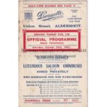 ALDERSHOT Programme for the home London Combination match against Bournemouth 24/10/1931. Last