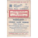 ALDERSHOT Programme for the home Division 3 match against Reading 10/11/1934. Some foxing at