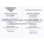 MENUS A collection of 6 Gainsborough Sporting Club menus between 2000 and 2004 all signed by the