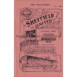 SHEFF UNITED Programme for the Reserves home match v Newark 8/11/1902. Ex Bound Volume. Generally