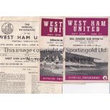 WEST HAM UNITED Twenty five home programmes 1957-1965. Including Stoke 57/8 slightly creased and