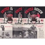 MANCHESTER UNITED Set of 21 home League programmes for season 1957/8. All have single hole punch