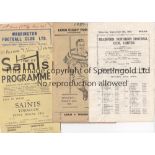 WIGAN RUGBY LEAGUE Five away programmes for Wigan Rugby League, at Warrington 3/9/47 (Lancs Cup),