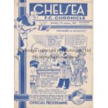 CHELSEA V ARSENAL 1939 Programme for the FA Cup tie at Chelsea 7/1/1939, horizontal crease and