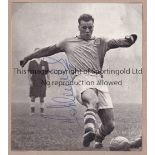 JOHN CHARLES AUTOGRAPH A 5" x 5" B/W signed action magazine pictures in Leeds United kit. Good