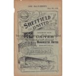 SHEFF UNITED Programme for the Reserves home match v Hull City Reserves 8/9/1906. Ex Bound Volume.