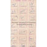 BULGARIA FOOTBALL AUTOGRAPHS 1950'S / 1960'S Two lined sheet with 21 autographs from the late 1950's