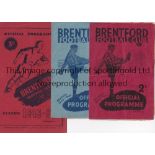 BRENTFORD Home programmes X 118. v Blackpool 46-47, v Fulham 48-49, v Barnsley, Cardiff, &