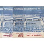 PETERBOROUGH UNITED Fourteen home programmes v. Blackpool and Arsenal 59/60 with scores on the