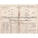 ARSENAL V GRIMSBY TOWN 1931 Programme for the League match at Arsenal 6/12/1930 which was abandoned,