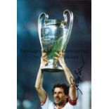 FRANCO BARESI Col 12 x 8 photo of the AC Milan captain holding aloft the European Cup after a 1-0