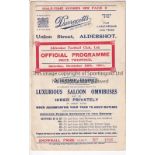 ALDERSHOT Programme for the home FA Cup 1st Round tie v Chelmsford 28/11/1931. Last season as a