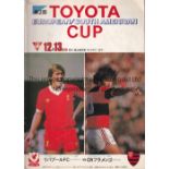 LIVERPOOL A collection of 9 programmes (Aways) featuring Liverpool in World Club Championship