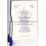 LEEDS Menu with blue tassle from the official Leeds United post FA Cup Final banquet held at the