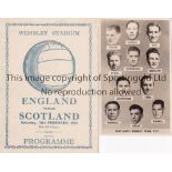 SCOTLAND A postcard size B/W photo of Scotland's Wembley Team 1951 and a pirate programme issued