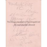 MANCHESTER CITY AUTOGRAPHS An album sheet from the late 1940's / early 1950's signed by 10 players
