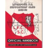 LIVERPOOL AUTOGRAPHS Liverpool Supporters' Club Handbook 1968/9 with 6 autographs on the front cover