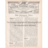 ARSENAL / LEEDS Four page programme Arsenal v Leeds United 20/12/1924. Ex Bound Volume. Generally