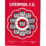 LIVERPOOL AUTOGRAPHS Liverpool FC official Cup Final Souvenir booklet 1965, signed on cover by