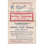 ALDERSHOT Programme for the home London Combination match against Bath City 5/3/1932. Last season as