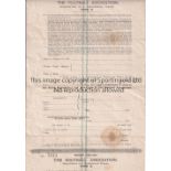 FOOTBALL ASSOCIATION 1920/21 Full unused Professional Player registration form, with tear-off