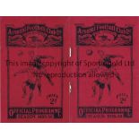 ARSENAL 1935/6 Two home programmes v. Grimsby slightly creased and staples rusted away and Stoke