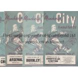 MAN CITY A collection of 17 Manchester City home League programmes plus an FA Cup tie against