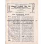 ARSENAL / OLDHAM Four page programme Arsenal v Oldham Athletic 7/2/1920. Ex Bound Volume. No