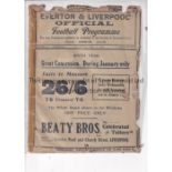 LIVERPOOL / CHELSEA Programme Liverpool v Chelsea 8/1/1910 includes Everton Reserves v St Helen'