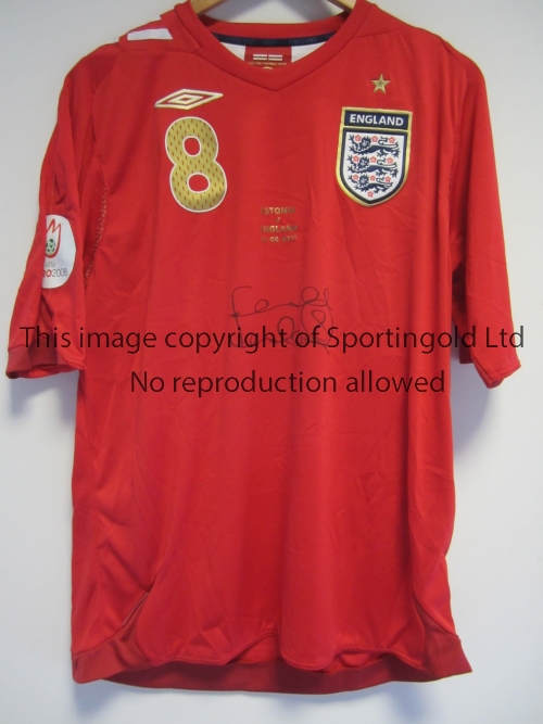 ENGLAND-LAMPARD SHIRT Frank Lampard England shirt from the Estonia v England game, 6/6/2007. Match