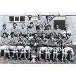 EVERTON B/w 12 x 8 photo showing the 1966 FA Cup winning squad - Everton, posing with their trophy