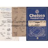 CHELSEA V ARSENAL Five programmes for matches at Chelsea:- London Cup Final 60/1 folded and team