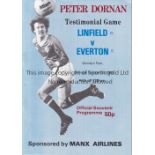 GEORGE BEST Programme for Linfield v Everton 10/10/1983 for the Peter Dornan Testimonial at