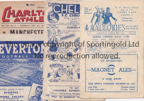 1940's A collection of 9 programmes from the early post war period. Queen's Park Rangers v Mansfield