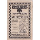 NEWCASTLE / ARSENAL Single sheet programme Newcastle United v Arsenal 13/9/1924. Folds. No