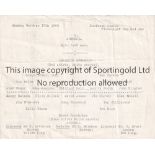 CHARLTON ATH. V ARSENAL Small single sheet programme for the SJFC match at Charlton 17/10/1966,