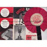 MAN UNITED A collection of 30 Manchester United programmes plus a 1960's rosette. 8 away