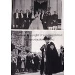 WINSTON CHURCHILL Two B/W press photos issued by Topical Press with paper notations on the