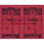 ARSENAL 1938/9 Two home programmes v. Blackpool and Grimsby, both very slightly creased. Generally