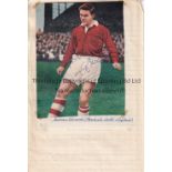 DUNCAN EDWARDS AUTOGRAPH Colour magazine picture of Edwards in United kit signed "Best Wishes".