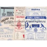 ARSENAL Five away Metropolitan League programmes v Brentwood Town 19/2/1966, Bedford Town 23/8/1958,