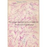 TOTTENHAM HOTSPUR 1950'S AUTOGRAPHS A large lined sheet signed by over 40 players from the early