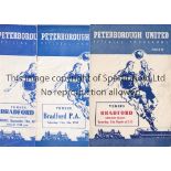 PETERBOROUGH UNITED V BRADFORD PARK AVENUE Three programmes at Peterborough 4/10/1952, 21/9/1954 and