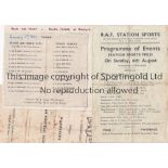 WARTIME FOOTBALL A selection including single sheet programme at the El Alamein Club 21/1/1945,