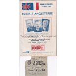 FRANCE v ENGLAND 1949 France v England (Friendly) played 22 May 1949 at Stade Yves-du-Manoir,